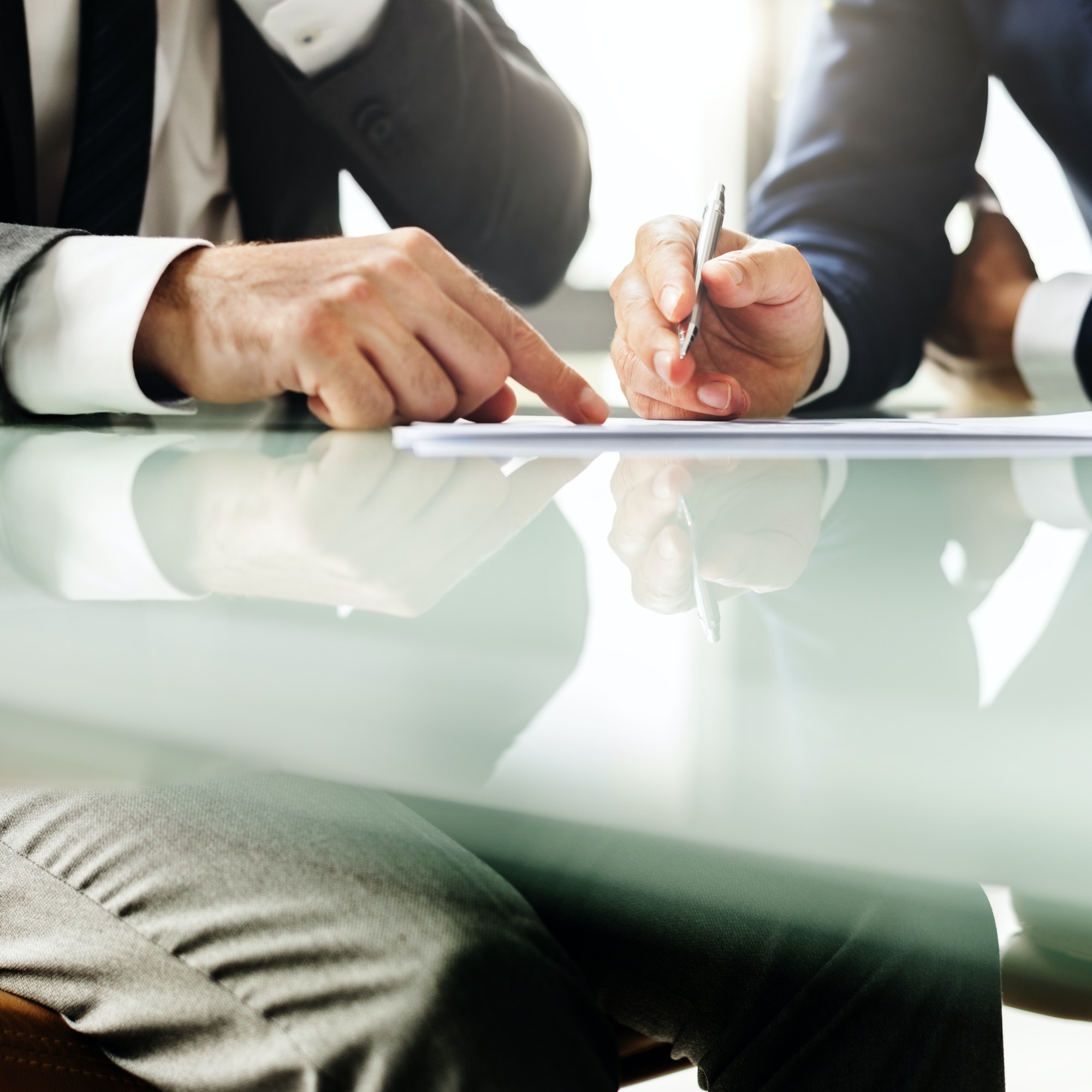 Business discussion on the table